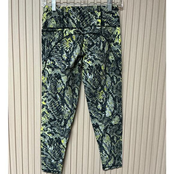 Sweaty Betty Power 7/8 Workout Leggings - Citrus Green Snake Print Size S - Picture 3 of 12